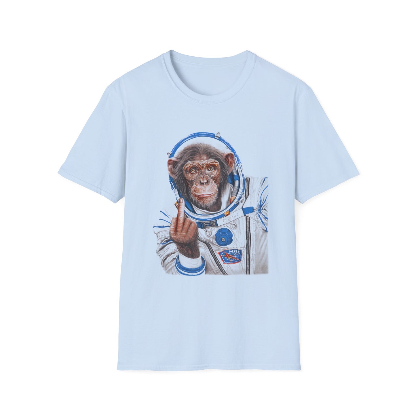 Funny Monkey Softstyle T-Shirt - Middle Finger Simian Humor