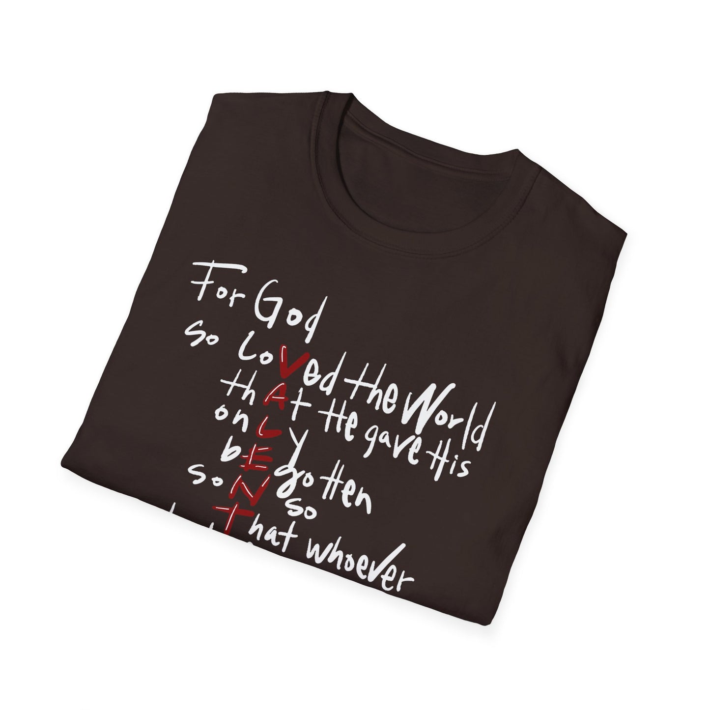 Faith-Inspired Unisex Softstyle T-Shirt - John 3:16 Love Graphic