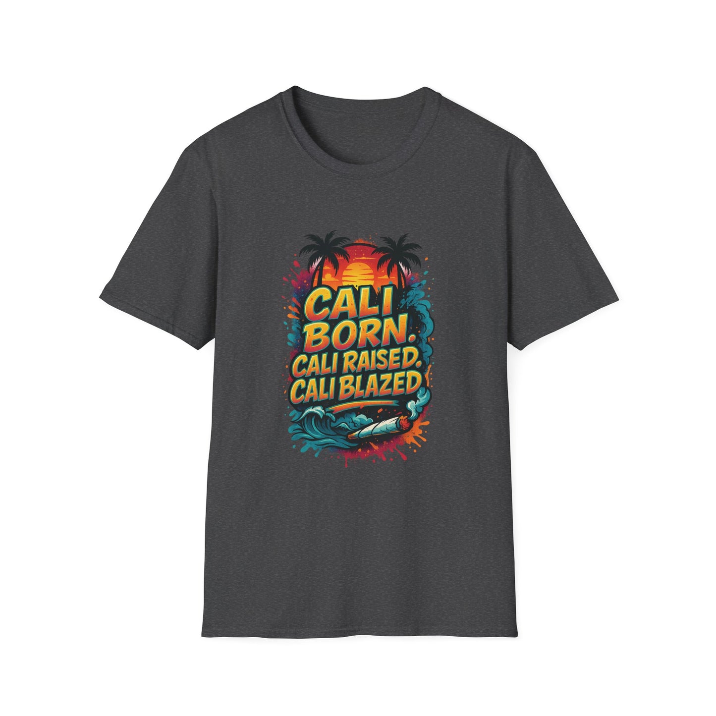 Cali Born Unisex Softstyle T-Shirt, California Pride Tee, Beach Vibes Shirt, Summer Casual Wear, Gift for Travel Lovers