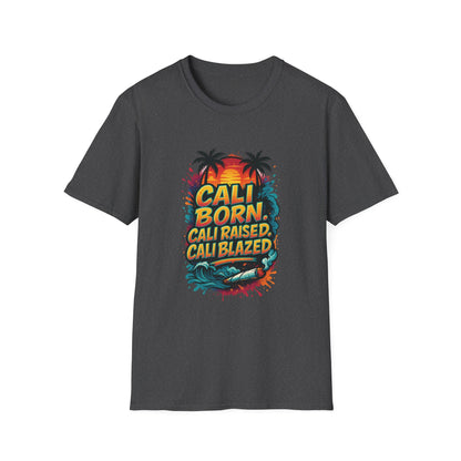 Cali Born Unisex Softstyle T-Shirt, California Pride Tee, Beach Vibes Shirt, Summer Casual Wear, Gift for Travel Lovers