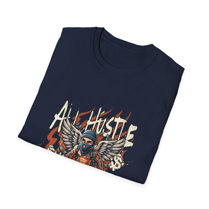 All Hustle No Luck Unisex Softstyle T-Shirt | Motivational Apparel, Graphic Tee, Casual Wear, Gift for Entrepreneurs, Streetwear