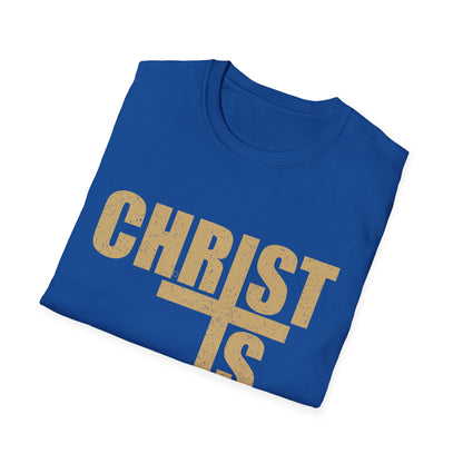 Christ is King Unisex Softstyle T-Shirt, Faith-Based Apparel, Religious Gift, Christian Tee, Versatile Casual Wear, Perfect for Holidays