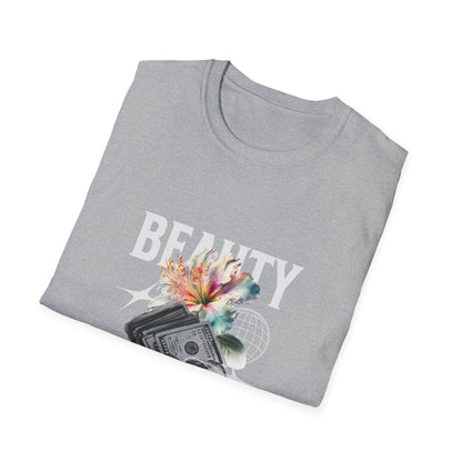 Floral Beauty & Money T-Shirt, Unisex Graphic Tee, Nature Inspired Shirt, Gift for Art Lovers, Casual Wear