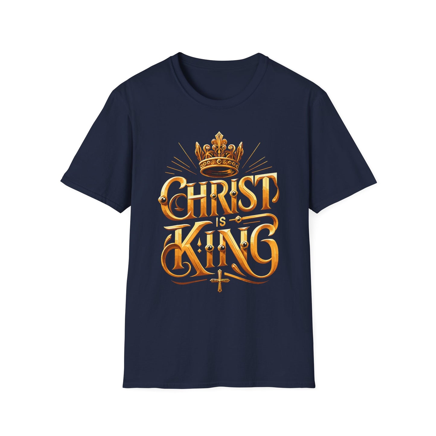 Christ is King Graphic T-Shirt, Faith-Based Tee, Unisex Softstyle Shirt, Christian Apparel, Inspirational Gift for Holidays