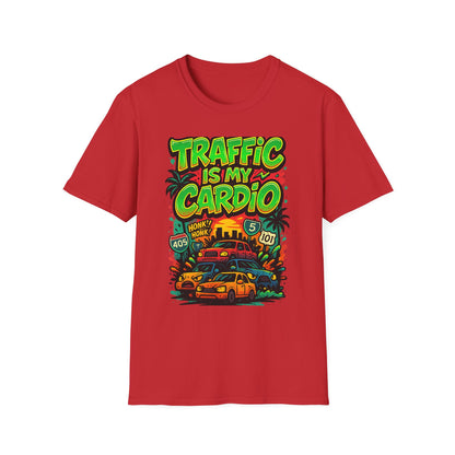 Traffic Is My Cardio T-Shirt, Fun Graphic Tee, Unisex Humor Shirt, Casual Wear, Gift for Drivers, Car Enthusiast Apparel