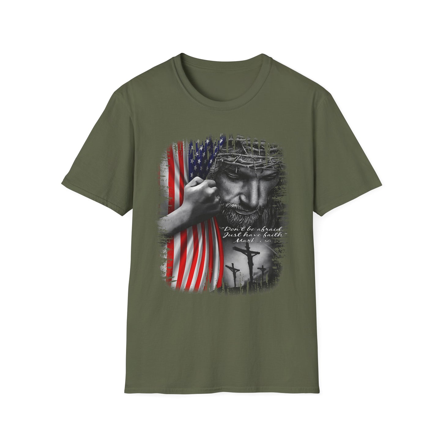 Patriotic Graphic T-Shirt - Unisex Softstyle Tee, Faith-Inspired Apparel, 4th of July, Memorial Day, Inspirational Gift