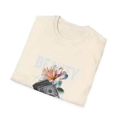 Floral Beauty & Money T-Shirt, Unisex Graphic Tee, Nature Inspired Shirt, Gift for Art Lovers, Casual Wear