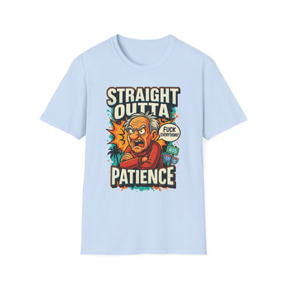 Unisex Graphic T-Shirt, Funny Quote Tee, Straight Outta Patience Shirt, Casual Wear, Gifts for Him/Her