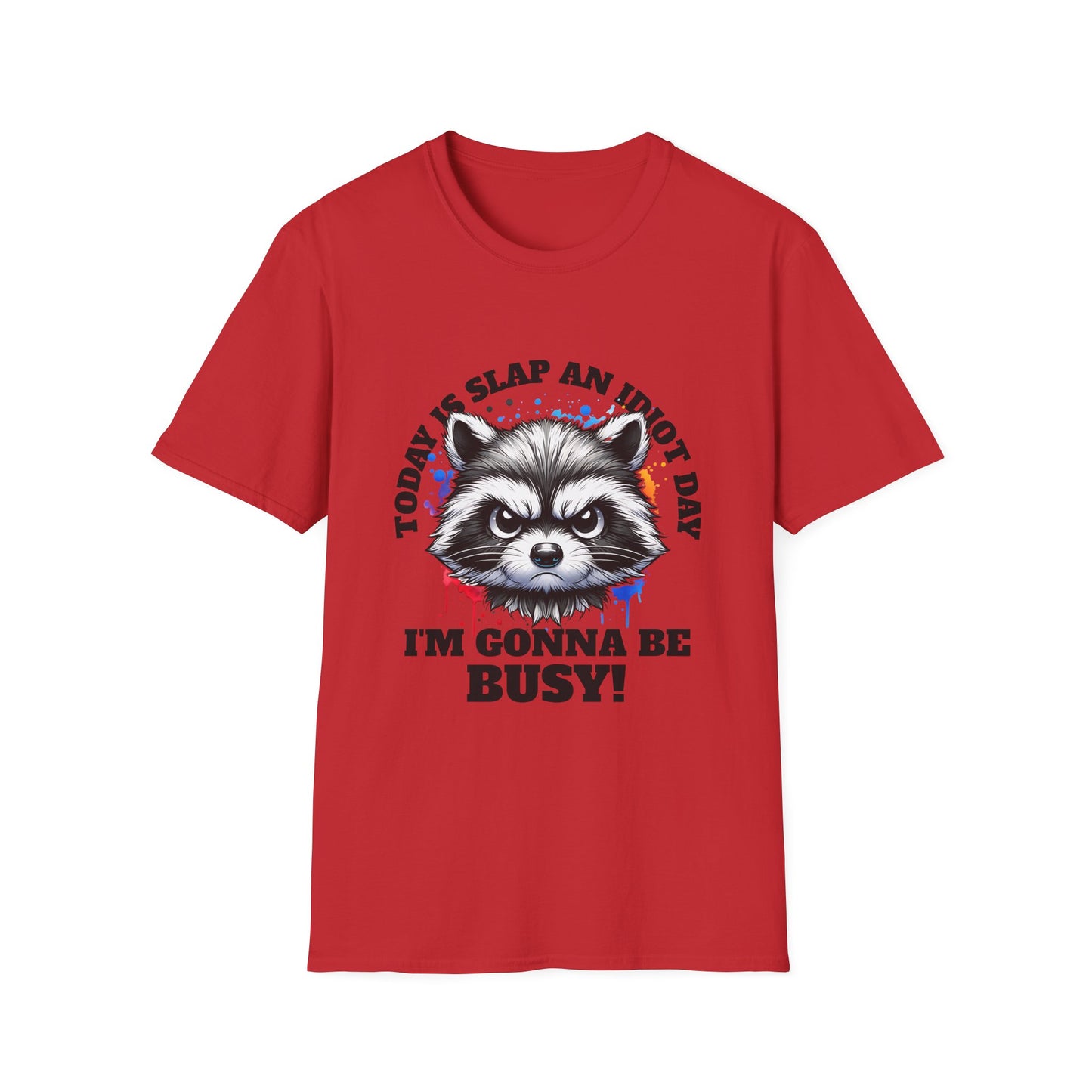 Funny Raccoon T-Shirt, Gift for Friends, Quirky Humor Shirt, Casual Wear, Slap an Idiot Day Tee, Birthday or Occasion Top