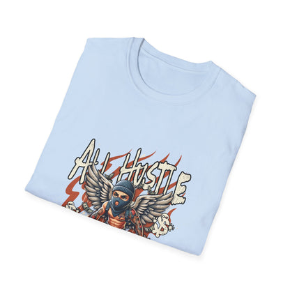 All Hustle No Luck Unisex Softstyle T-Shirt | Motivational Apparel, Graphic Tee, Casual Wear, Gift for Entrepreneurs, Streetwear