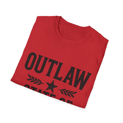 Unisex Outlaw State of Mind T-Shirt, Casual Tee, Gift for Rebels, Comfy Shirt, Festival Wear, Statement Apparel
