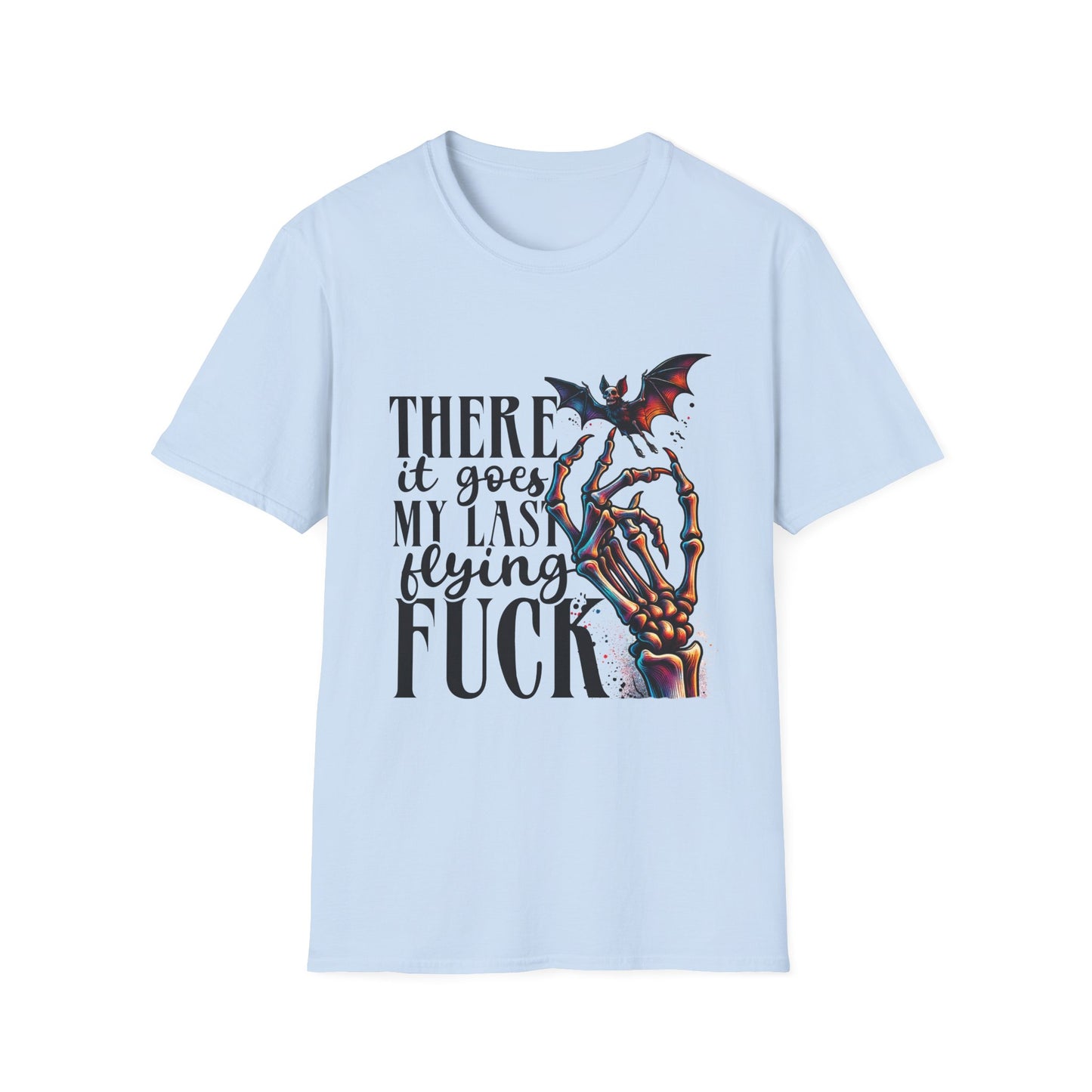 Funny Graphic Tee, Unisex Softstyle T-Shirt with Bat Design, Perfect for Halloween, Casual Wear, Gifts for Friends, Statement Shirt