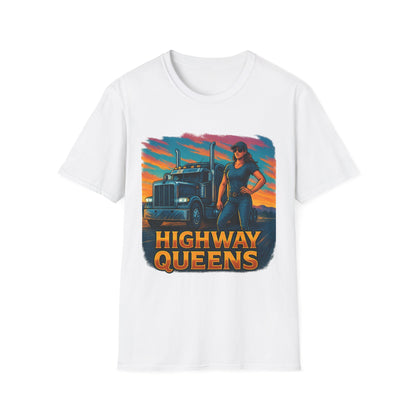Highway Queens Unisex T-Shirt, Truck Driver Tee, Road Trip Shirt, Casual Gift, Women's Empowerment Apparel