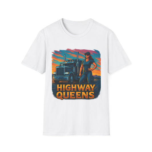 Highway Queens Unisex T-Shirt, Truck Driver Tee, Road Trip Shirt, Casual Gift, Women's Empowerment Apparel