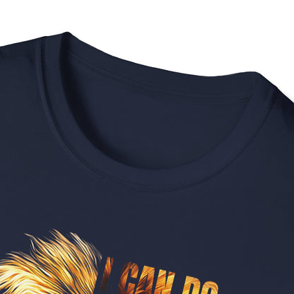 Faith-Inspired Lion T-Shirt, Christian Apparel, Inspirational Quote Shirt, Gifts for Believers, Motivational Tee