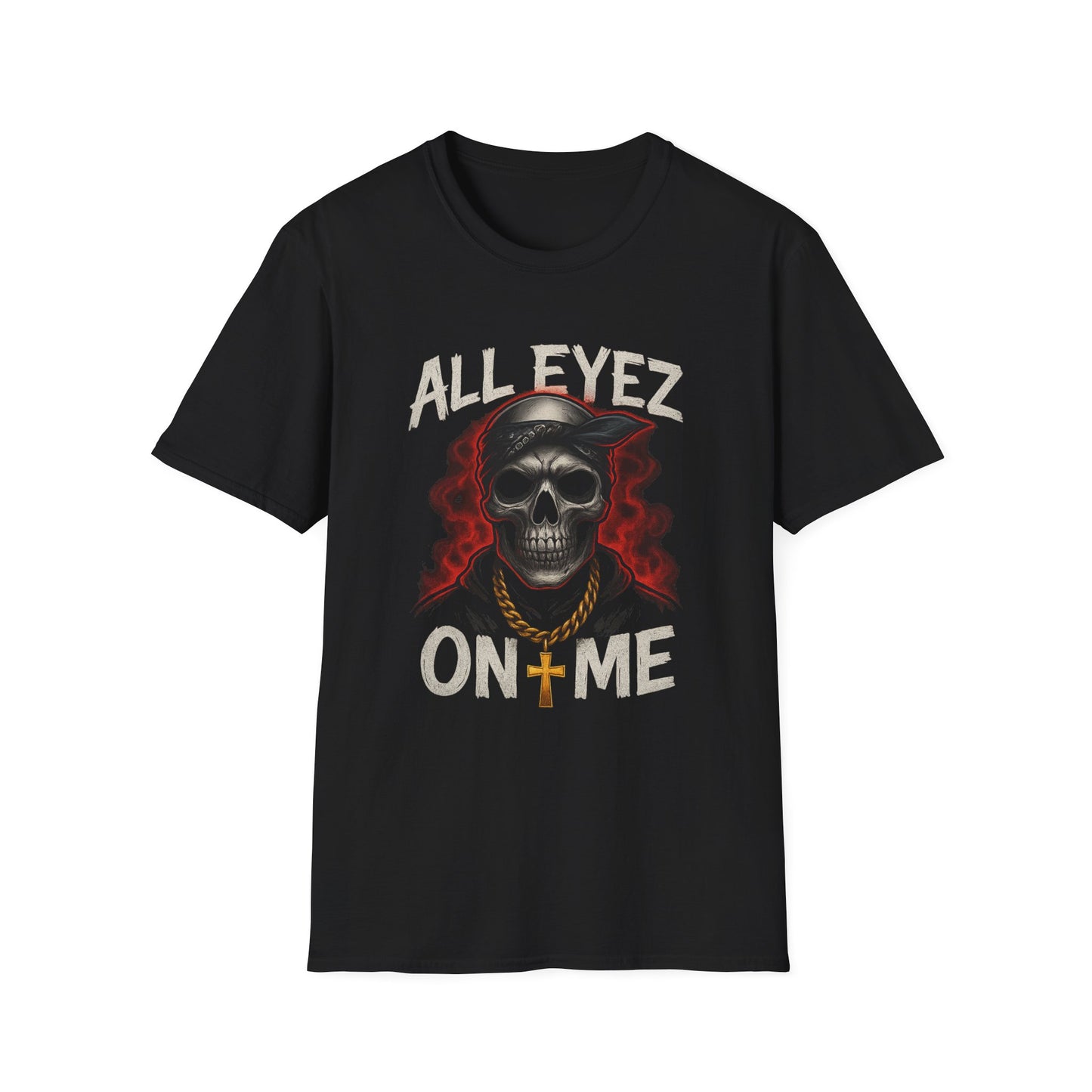 All Eyez on Me Skull Unisex T-Shirt | Casual Streetwear, Music Vibe Tee, Cool Graphic Apparel, Hip-Hop Fashion, Gift for Music Lovers