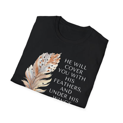 Faith-Inspired Unisex Softstyle T-Shirt – Psalm 91:4