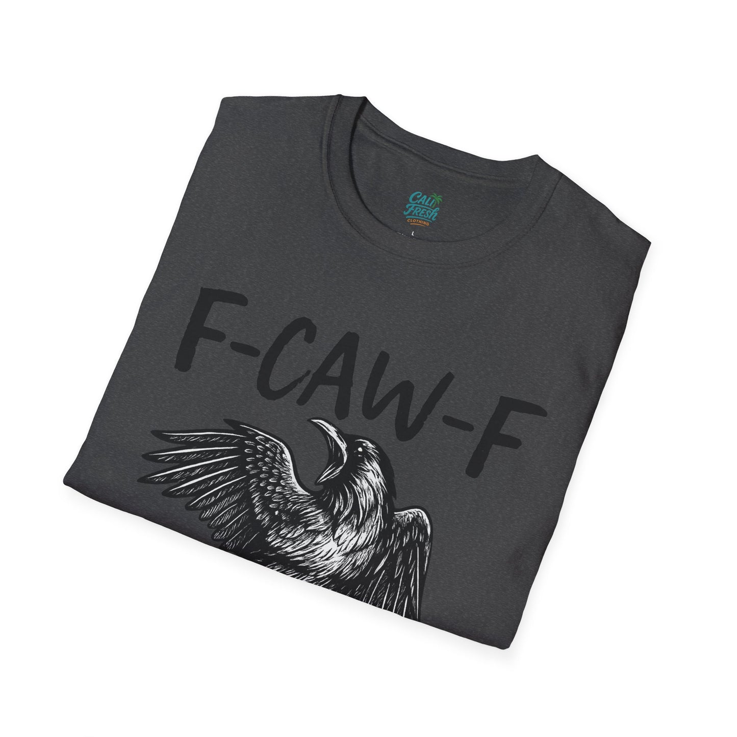 F-Caw-F Unisex Softstyle T-Shirt, Casual Graphic Tee, Gift for Bird Lovers, Unique Nature Shirt, Funny Animal Apparel
