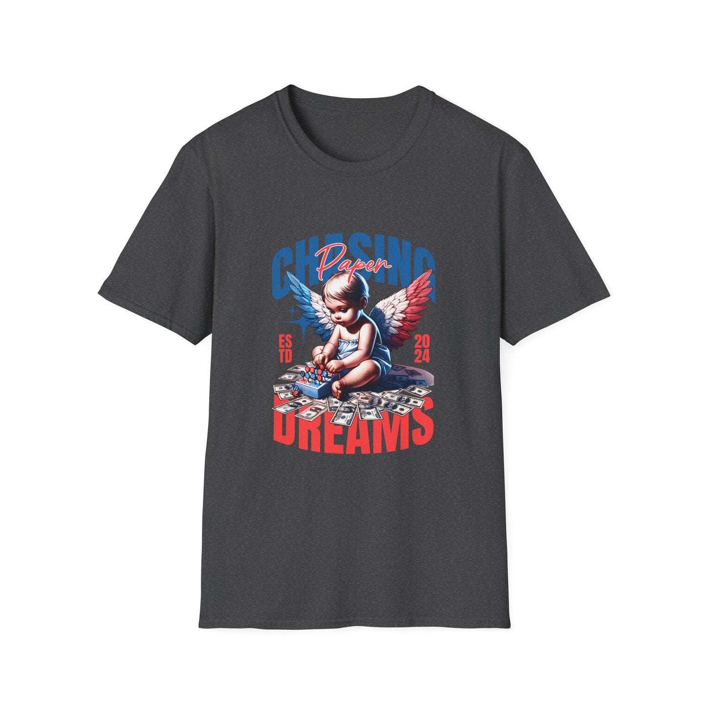 Chasing Dreams Unisex Softstyle T-Shirt, Motivational Tee, Gift for Dreamers, Casual Wear, Inspirational Apparel, Creative Spirit