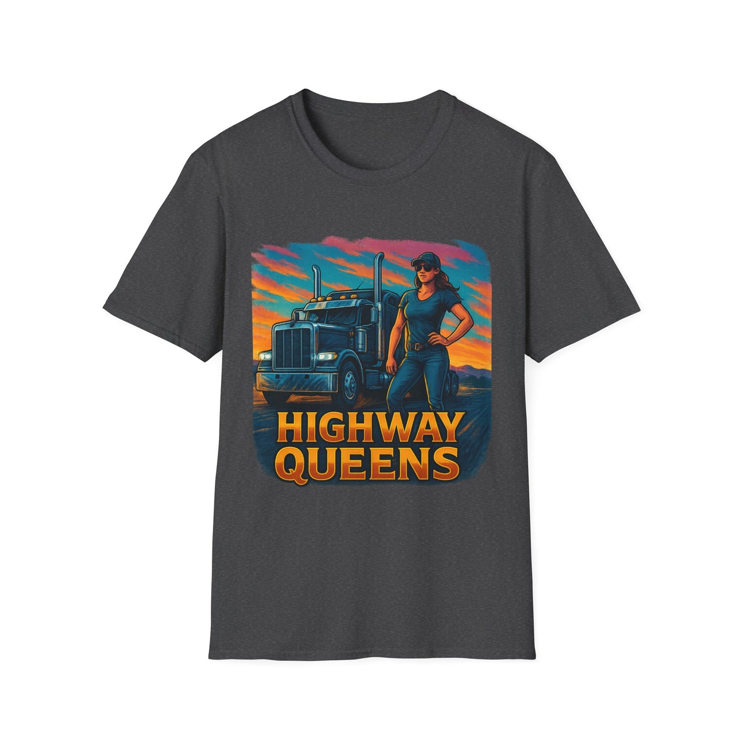 Highway Queens Unisex T-Shirt, Truck Driver Tee, Road Trip Shirt, Casual Gift, Women's Empowerment Apparel