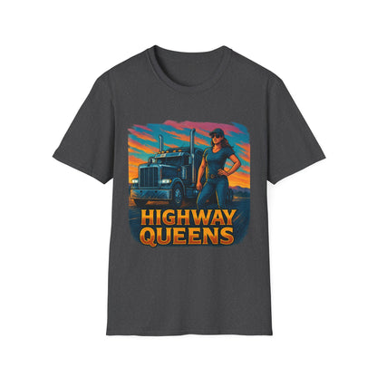 Highway Queens Unisex T-Shirt, Truck Driver Tee, Road Trip Shirt, Casual Gift, Women's Empowerment Apparel