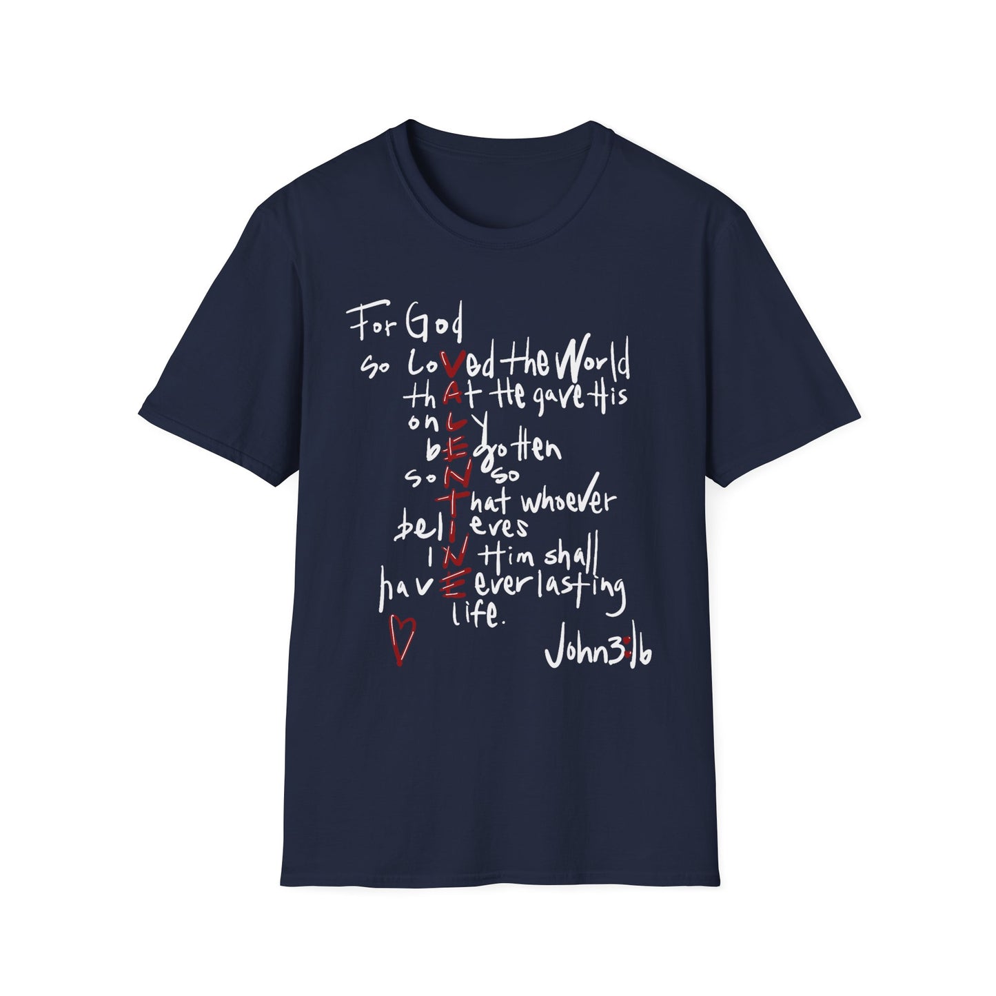 Faith-Inspired Unisex Softstyle T-Shirt - John 3:16 Love Graphic