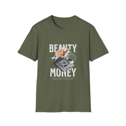 Floral Beauty & Money T-Shirt, Unisex Graphic Tee, Nature Inspired Shirt, Gift for Art Lovers, Casual Wear