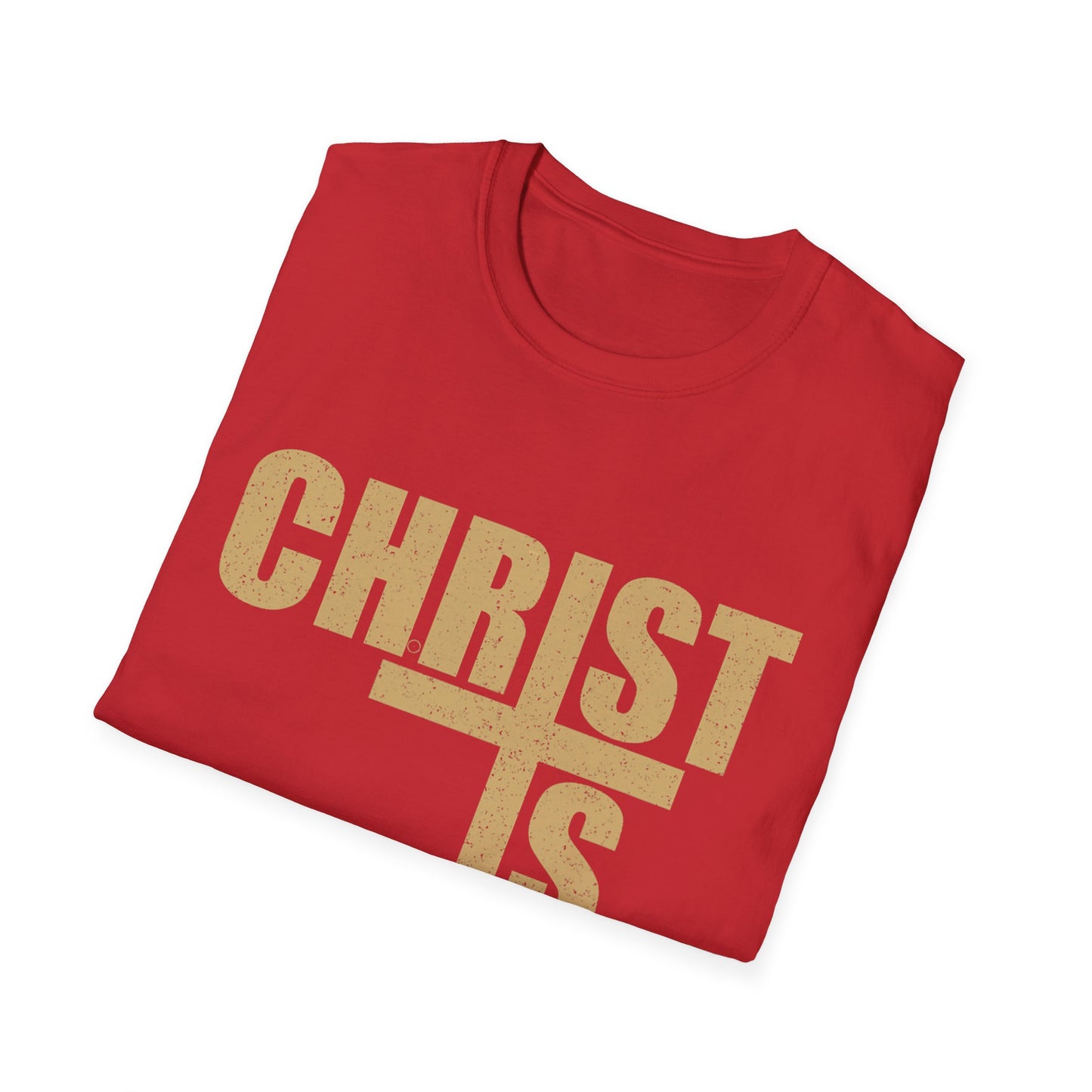 Christ is King Unisex Softstyle T-Shirt, Faith-Based Apparel, Religious Gift, Christian Tee, Versatile Casual Wear, Perfect for Holidays