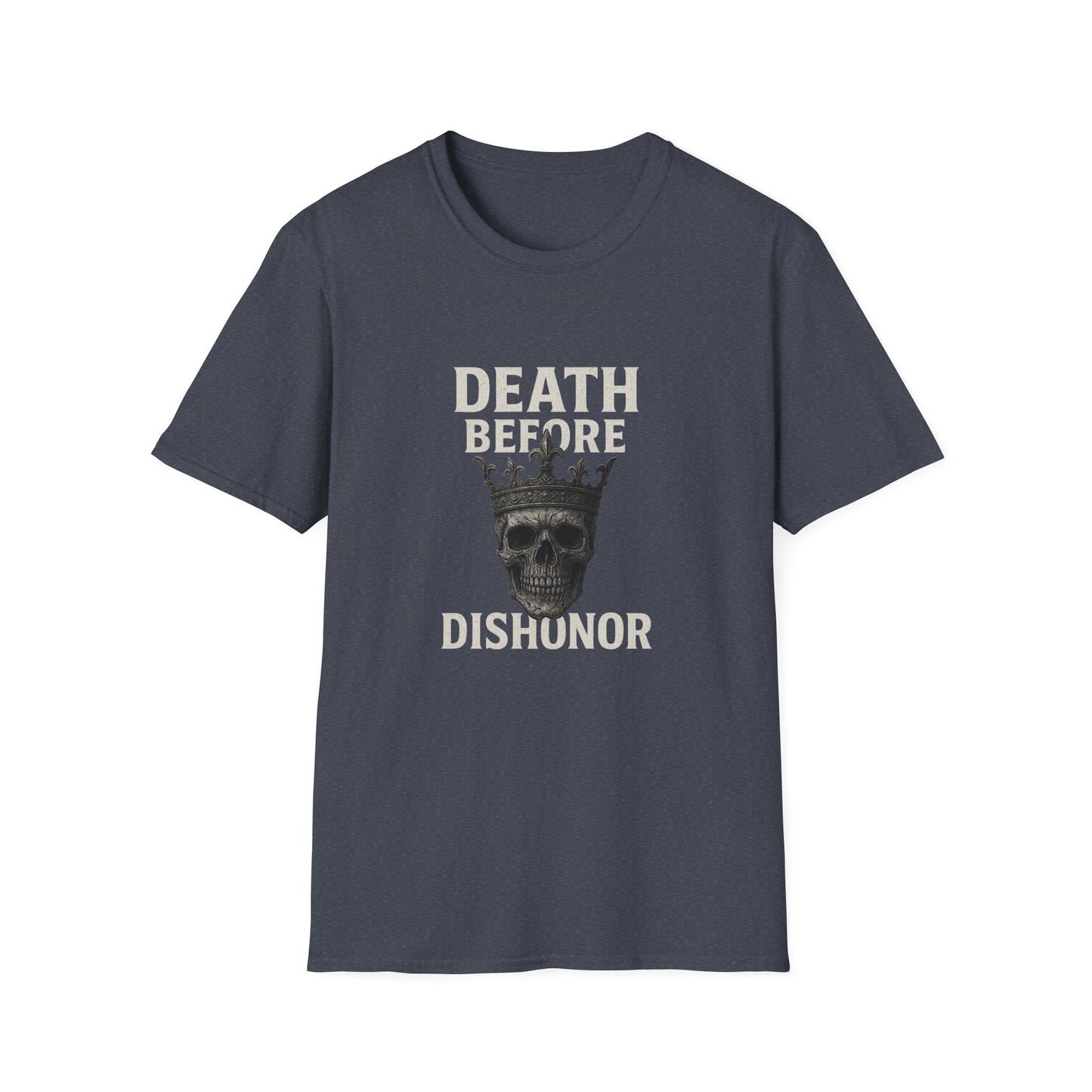 Unisex Skull Graphic T-Shirt - Death Before Dishonor, Casual Wear, Gift for Rebels, Halloween Costume, Unique Statement Tee