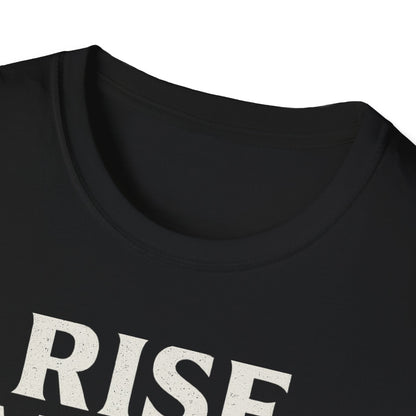 Unisex Skull Graphic Tee - Rise Above All, Unique Softstyle T-Shirt for Casual Wear, Gift for Friends, Trendy Streetwear