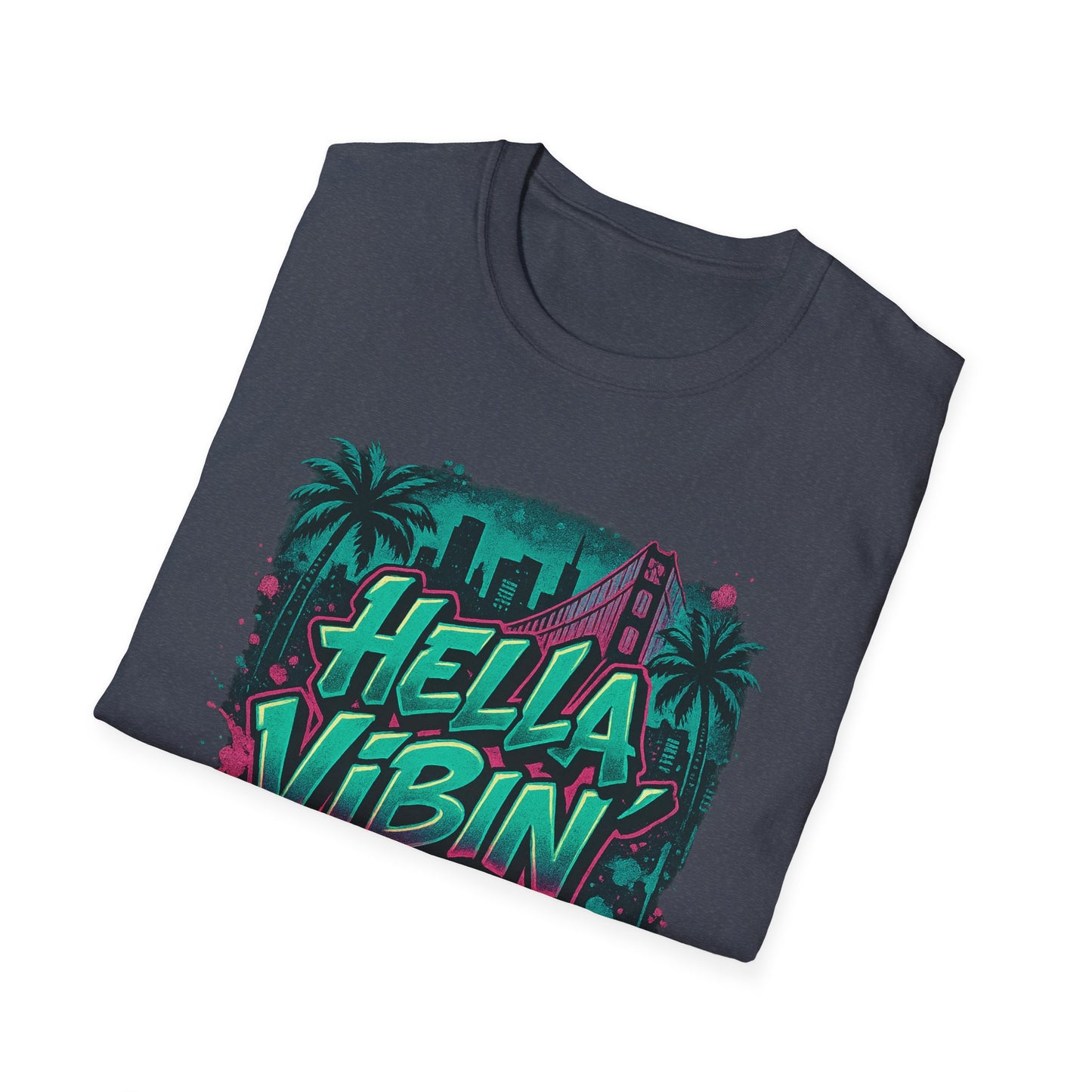 Hella Vibin' Unisex Softstyle T-Shirt, Summer Vibes, Festival Wear, Gift for Friends, Casual Lifestyle, Retro Design