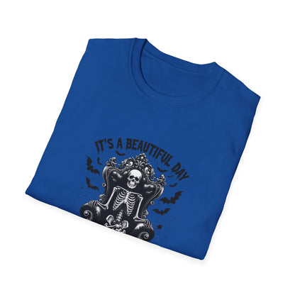 Skeleton Vibes T-Shirt - "It's a Beautiful Day to Leave Me Alone"