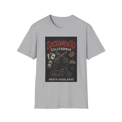 Sacramento Graphic Tee - Unisex Softstyle T-Shirt, California Apparel, Cool Casual Wear, Gift for Gamblers, Vintage Design