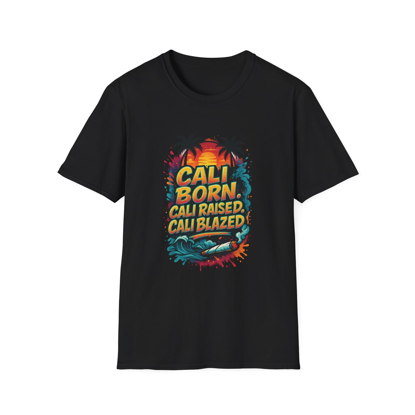 Cali Born Unisex Softstyle T-Shirt, California Pride Tee, Beach Vibes Shirt, Summer Casual Wear, Gift for Travel Lovers
