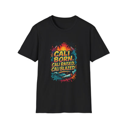 Cali Born Unisex Softstyle T-Shirt, California Pride Tee, Beach Vibes Shirt, Summer Casual Wear, Gift for Travel Lovers