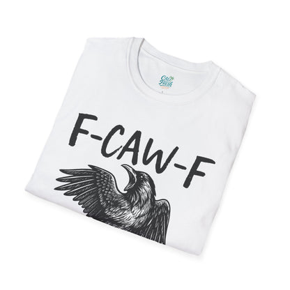 F-Caw-F Unisex Softstyle T-Shirt, Casual Graphic Tee, Gift for Bird Lovers, Unique Nature Shirt, Funny Animal Apparel