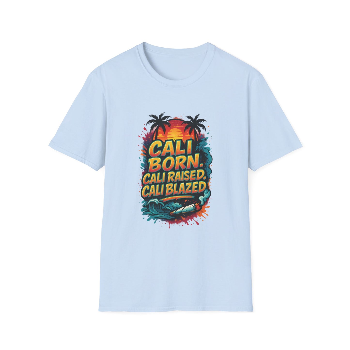 Cali Born Unisex Softstyle T-Shirt, California Pride Tee, Beach Vibes Shirt, Summer Casual Wear, Gift for Travel Lovers
