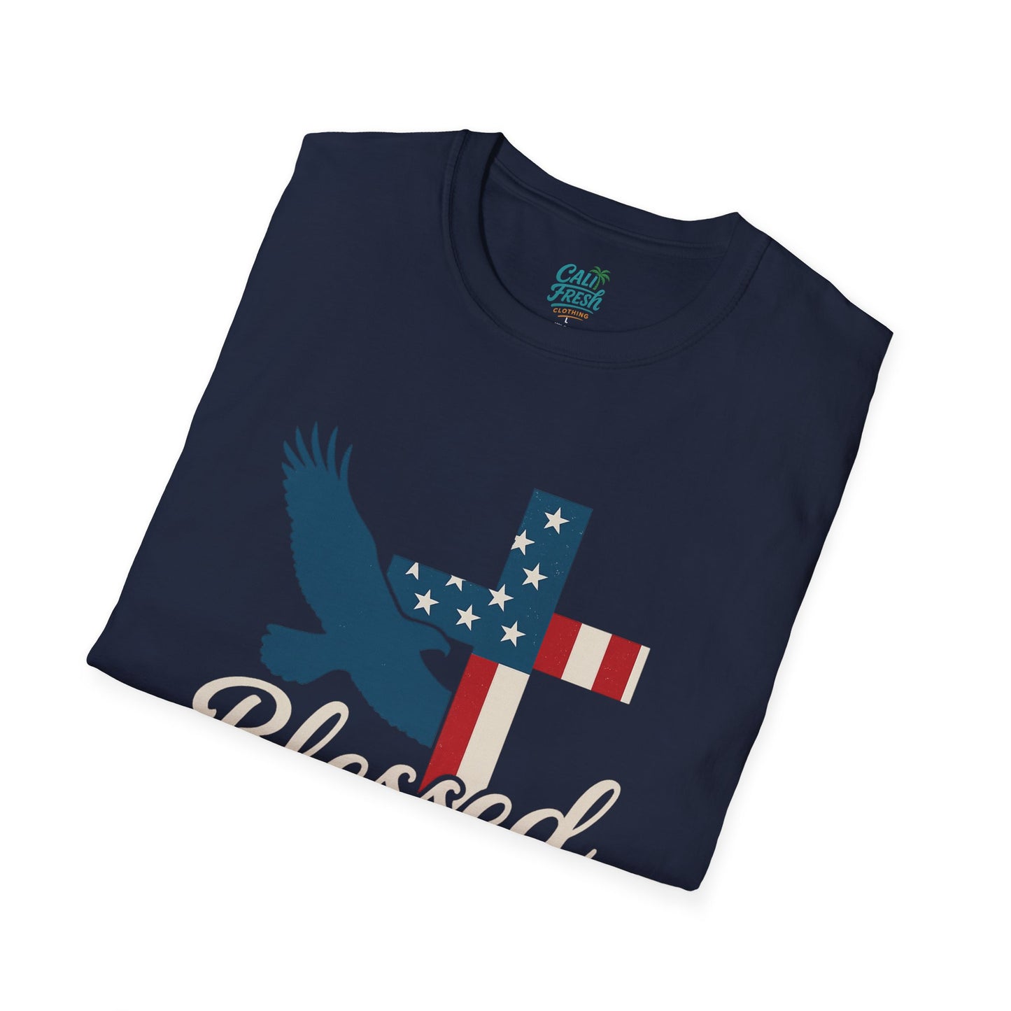 Blessed & Free Unisex T-Shirt | Inspirational American Flag Tee, Faith-Based Gift, Patriotic Apparel, Comfort Fit, Everyday Wear