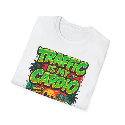 Traffic Is My Cardio T-Shirt, Fun Graphic Tee, Unisex Humor Shirt, Casual Wear, Gift for Drivers, Car Enthusiast Apparel