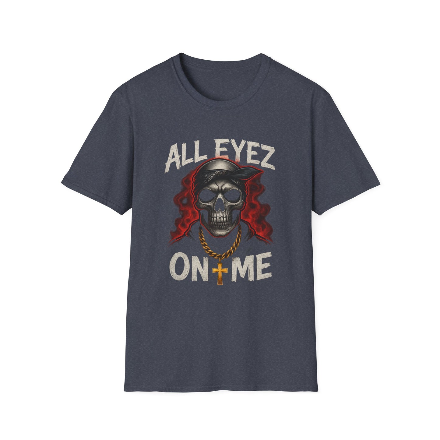 All Eyez on Me Skull Unisex T-Shirt | Casual Streetwear, Music Vibe Tee, Cool Graphic Apparel, Hip-Hop Fashion, Gift for Music Lovers