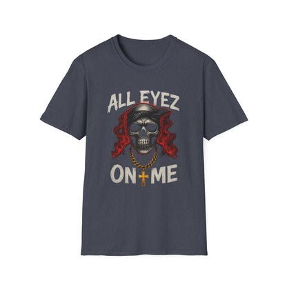 All Eyez on Me Skull Unisex T-Shirt | Casual Streetwear, Music Vibe Tee, Cool Graphic Apparel, Hip-Hop Fashion, Gift for Music Lovers