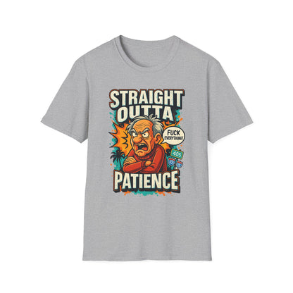 Unisex Graphic T-Shirt, Funny Quote Tee, Straight Outta Patience Shirt, Casual Wear, Gifts for Him/Her