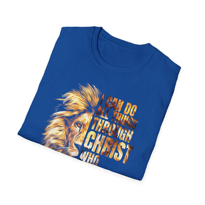 Faith-Inspired Lion T-Shirt, Christian Apparel, Inspirational Quote Shirt, Gifts for Believers, Motivational Tee