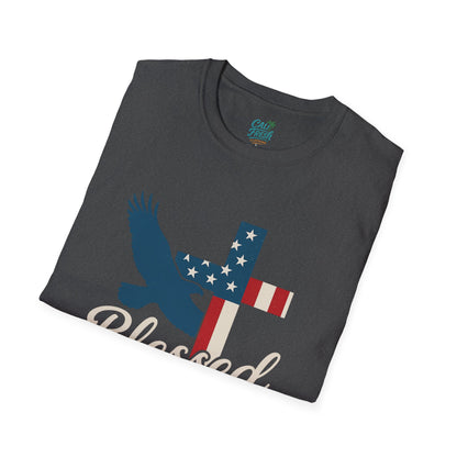 Blessed & Free Unisex T-Shirt | Inspirational American Flag Tee, Faith-Based Gift, Patriotic Apparel, Comfort Fit, Everyday Wear