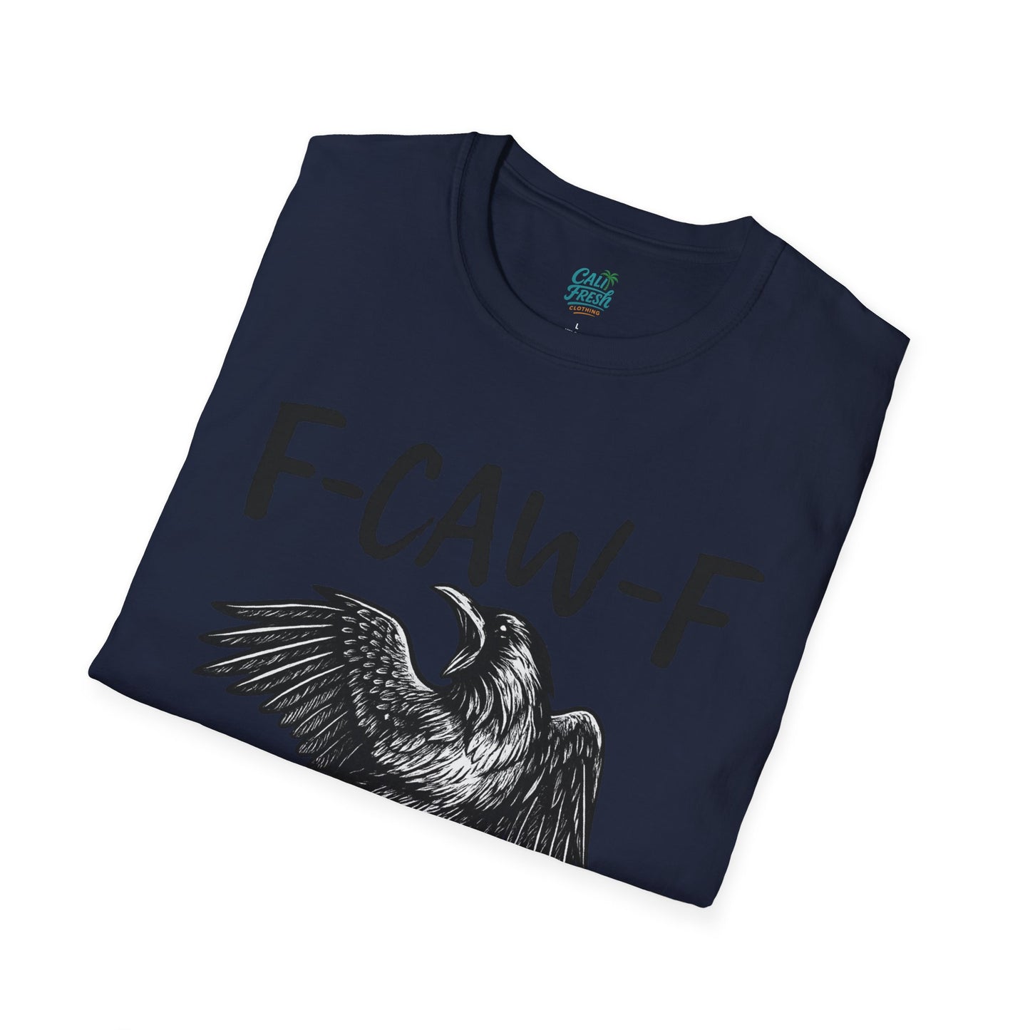 F-Caw-F Unisex Softstyle T-Shirt, Casual Graphic Tee, Gift for Bird Lovers, Unique Nature Shirt, Funny Animal Apparel