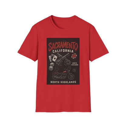 Sacramento Graphic Tee - Unisex Softstyle T-Shirt, California Apparel, Cool Casual Wear, Gift for Gamblers, Vintage Design