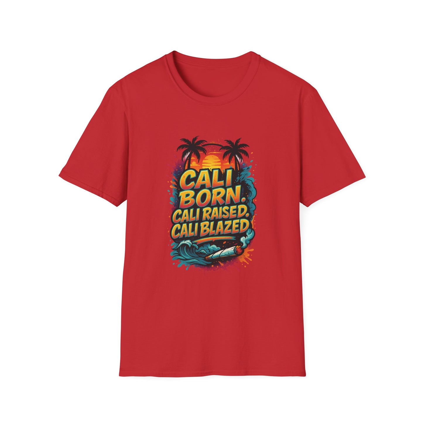 Cali Born Unisex Softstyle T-Shirt, California Pride Tee, Beach Vibes Shirt, Summer Casual Wear, Gift for Travel Lovers