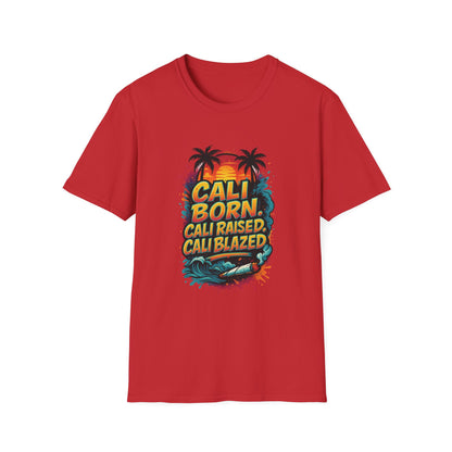 Cali Born Unisex Softstyle T-Shirt, California Pride Tee, Beach Vibes Shirt, Summer Casual Wear, Gift for Travel Lovers