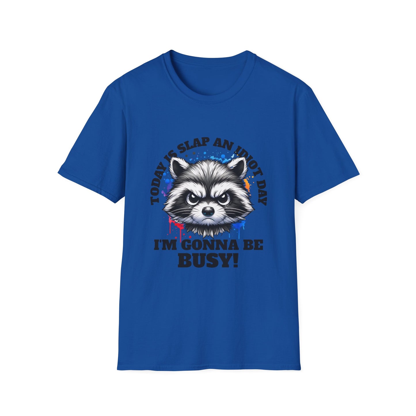 Funny Raccoon T-Shirt, Gift for Friends, Quirky Humor Shirt, Casual Wear, Slap an Idiot Day Tee, Birthday or Occasion Top