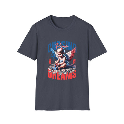 Chasing Dreams Unisex Softstyle T-Shirt, Motivational Tee, Gift for Dreamers, Casual Wear, Inspirational Apparel, Creative Spirit